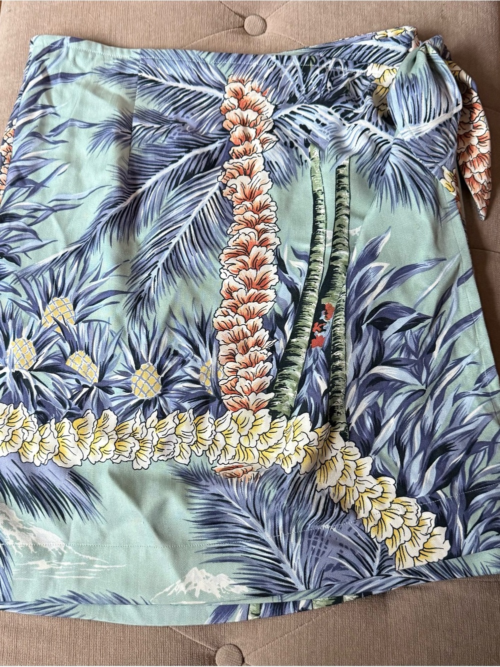 Tommy Bahama Tropical Floral Wrap Skirt in Seafoam Green
